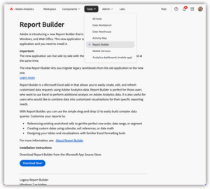 Installing Adobe Report Builder
